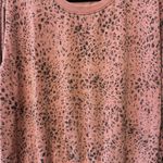 Sundry  Pink Leopard Print Pullover Sweatshirt Size 3 Large Crewneck Photo 2