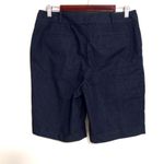 Talbots 10 32 Dress Long Shorts High Waisted 4-Pocket in Blue Black Photo 9