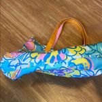 Lilly Pulitzer Blue and Pink Tropical Tote excellent condition. Measures 16x14 Photo 2