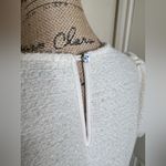 She & Sky NTM: Textured Puff Sleeve White with Metallic Silver Threads Top Sz L Photo 10