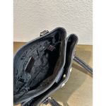 Brighton Leather Shoulder Purse 2 Compartments. Embossed Croc Skin. Blk/ Brown Photo 6