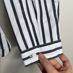 J.Jill Classic Black/White Striped Long Sleeve Relaxed Fit Button Photo 7