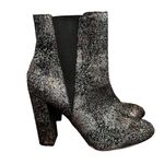 Steve Madden Effect Metallic Silver Rainbow Block Heel Ankle Boots Booties 9 Photo 2