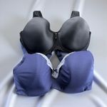 Cacique and Wacoal set of 2 bras in size 36 DDD navy blue and black full support Photo 0