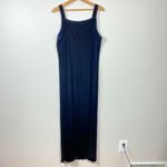Finesse Gown Maxi Dress‎ 2X Rhinestone Embellished Velvet Square Neck Navy Blue Photo 4