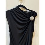 David Koma satin draped midi dress women Black Rhinestone Size 10 Photo 3