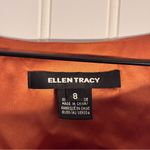 Ellen Tracy  100% Silk Cap Sleeveless Cowl Neck Blouse Tank Top Orange Size 8 Photo 6