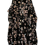 Torrid Cold Shoulder Floral Sun Dress Size 1 Black Pink Long Sleeve Flare Beach Photo 0