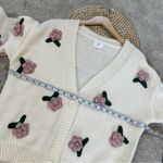 Luna Ivy Women’s 3D Flower Knit Cardigan Sweater Cropped Coquette in Beige M Pink Size M Photo 12