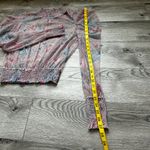 L.I.F.E. Shirring Sheer Floral Pink Blouse‎ High Neck Elastic Waist Puff Sleeve Photo 7