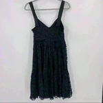 DKNY  Donna Karan Black Lace V Neck Pleated Fit Flare Formal Dress Women’s Size 8 Photo 1