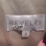 Revelry Vera Satin Dress Long Sleeve Maxi Size 8 Bridesmaids Cocktail Champagne Gold Photo 2