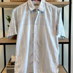 Ted Baker  Stripe Button Up Collar Short Sleeve Blouse Shirt Top, 4 Photo 0