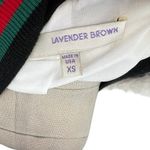 Lavender Brown  Cream Ivory Faux Fur Bomber Jacket Green‎ Red Trim Size XS Photo 8