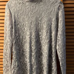 draper's & damon's Draper’s & Damon’s mock neck lace long sleeve top in grey size small VTG Photo 0