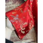 Vintage Kimono Robe 100% Silk Japanese Dragons Red Rainbow XXL PTP 24" Photo 3