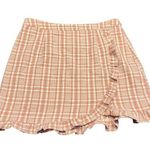 Sadie & Sage Plaid Skirt Women Large Rayon pink checkered Preppy cute Barbiecore Photo 0