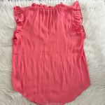 Cupcakes and Cashmere | Silky Coral Pink Ruffle Blouse Photo 3