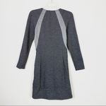 Theory Chayenne Grey Contrast Zip Front Long Sleeve Dress Photo 4
