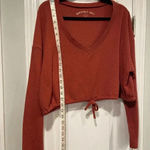 Aeropostale  Deep V Long Sleeve Waffle Cropped Drawstring Seriously Soft Size XL Photo 6