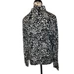 Anthropologie  Adventurer Mock Neck Top Black White Print Long Sleeve‎ Large EUC Photo 2