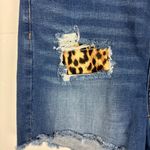 Judy Blue  Shorts Medium Denim Jean High Waist Leopard Patch Distressed Size 2XL Photo 2
