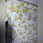 Hollister  White and Yellow Floral Puff Sleeve Crop Top Photo 5