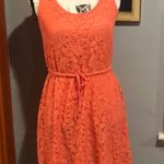 Kensie Coral Lace Overlay Sleeveless Dress (S) Photo 0