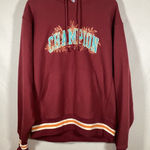 Champion Vintage Floral Reverse Weave Hoodie Sweatshirt Red Large Photo 0