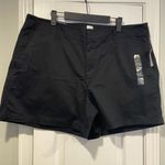 Gap NWT Size 18 Black Classic Chino Downtown Khaki Shorts Stretch 5” Inseam Photo 0