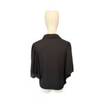 ASOS NWT  Black Flutter Sleeve Blouse | US Size 10 | Button Front Photo 1