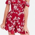 Kimchi Blue Red Floral Off The Shoulder Romper Photo 0