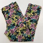 Topshop Floral Print Capri Trousers Capris Cropped Pants Black Multicolor Size 4 Photo 8
