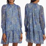 Marie Oliver  Silk Mini Dress Size Large Paisley Ruffle Boho Chic Coastal Cowgirl Photo 1