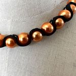 Orange beaded black ribbon necklace Photo 1