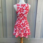Alythea  Tomato Red and White Fit Flare Midi/Mini Dress Size Small Photo 2