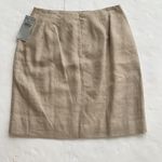 Amanda Smith  Petites 100% linen tan skirt. Size 10 petite Photo 7