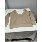 Forever 21 Woman’s  Contemporary Size Medium Tan Cable Knit Long Sleeve Sweater Photo 3