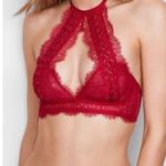 Victoria's Secret Victoria’s Secret Fashion Show Very Sexy Red Halter Lace Up Bralette Size Small Photo 10