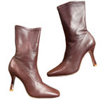 Reformation  Enis Stretch Leather Ankle Boot 8.5 in Chestnut Brown Photo 0