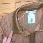 Toccin‎ Camel Variegated Rib Knit Leather Combo Dress size medium Brown Photo 5