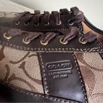 Coach  SUEE Signature Brown Leather & Canvas Fashion Sneakers Size 8 Photo 6