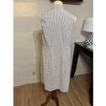 Kate Hill Women's Sleeveless Cotton White Gray Stripe Size 14W Photo 3