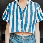 Urban Outfitters Cropped Striped Beach Shirt Photo 0