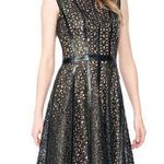 Tadashi Shoji Roberta Dress Black Nude Leathertte faux leather runway size 6 Photo 0