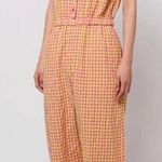 Bobo Choses Vichy Relaxed Gingham Jumpsuit in Pink & Yellow Size Medium Photo 0