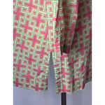 Brooks Brothers  Shirt Women Medium Pink Green Geometric Cotton Tunic top Preppy‎ Photo 5