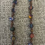 Vintage Italian Murano Millefiori Art Glass Beaded Necklace Brown Photo 6