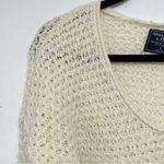 Abercrombie & Fitch Cream Chunky Knit Long Sleeve Sweater Womens S Crochet Boho Photo 3