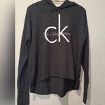 Calvin Klein Women's Cropped Hoodie, Dark Grey Gray Size M Photo 0